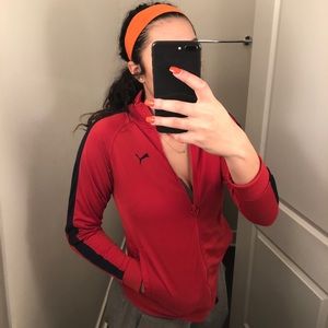 Red puma track jacket Boys medium/women’s small
